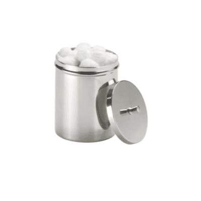Tambour à pansements boîte à coton Inox