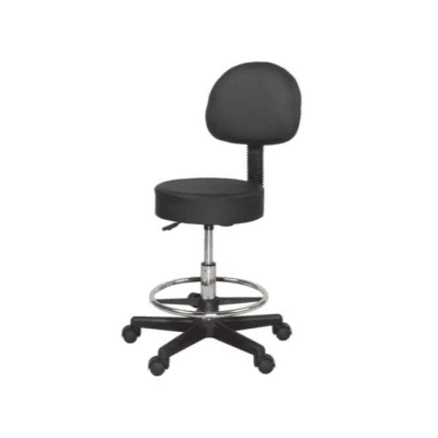 Tabouret médical noir avec dossier