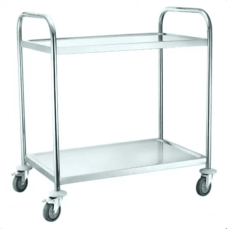 Guéridon médical chariot Inox - 2 plateaux
